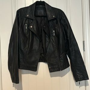 Black faux leather jacket
